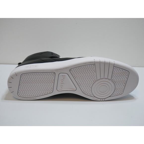 NEW POLO RALPH LAUREN COURT LEATHER HIGH TOP BLACK SNEAKER SHOES MENS SIZE - 10 - Picture 10 of 16